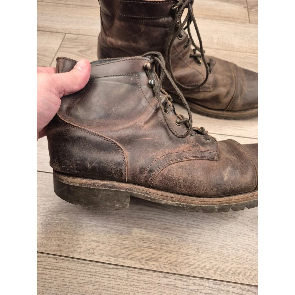 Thursday Boot Company Casa Moto‎ Brown Leather Combat Boots Rugged Lace Up Sz 14